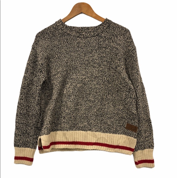 Roots Sweaters - Roots Cabin Knit Sweater Red Stripe